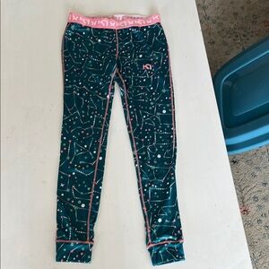 Kari Traa Patterned Base Layer Bottoms - Teal and Pink